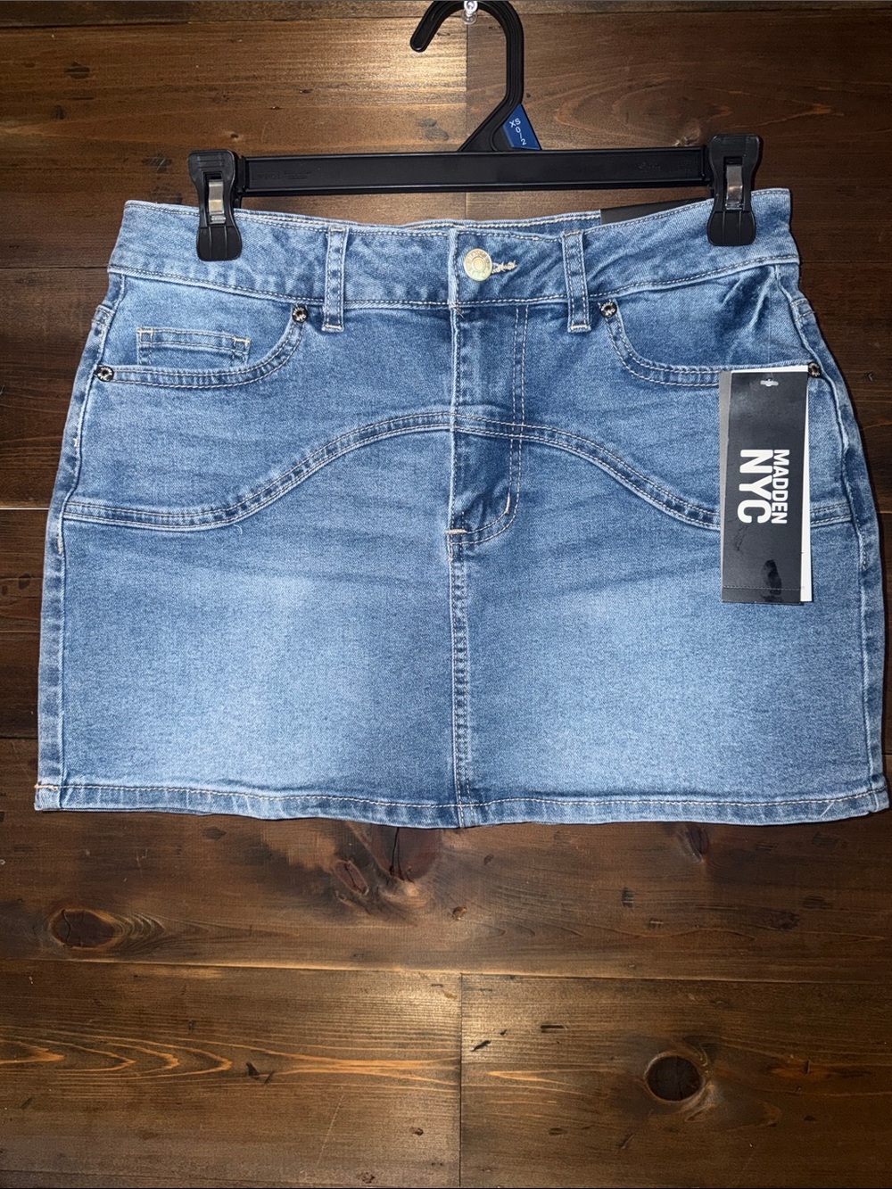 Madden NYC Light Blue Denim Mini Skirt
